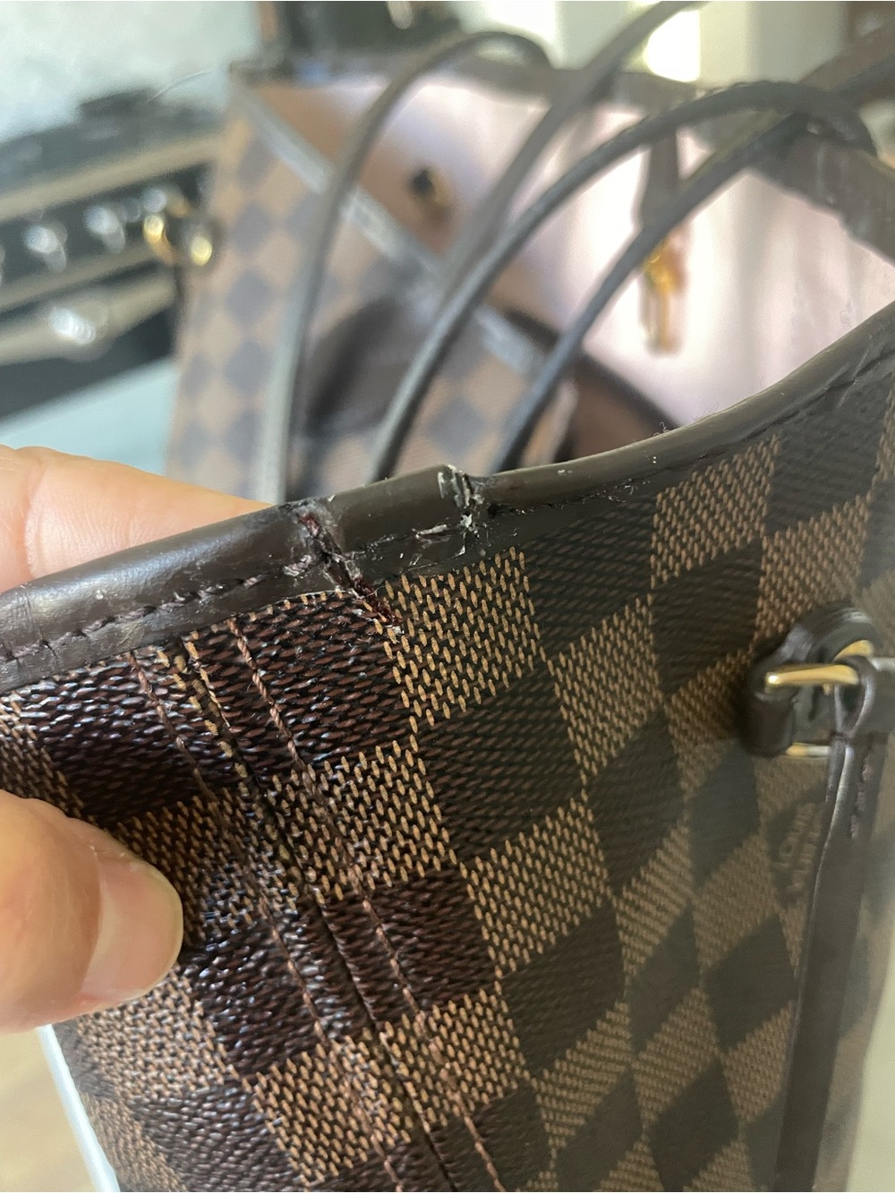 🌸authentic Louis Vuitton neverfull mm tote in damier ebene pink ballerine - Picture 10 of 10